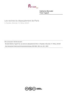Les racines du dépeuplement de Paris - article ; n°3 ; vol.39, pg 463-481