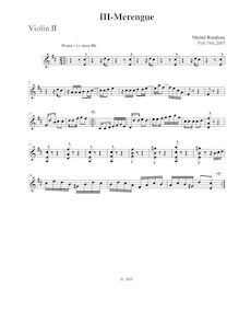 Partition violon 2,  No.3 en D major, D major, Rondeau, Michel par Michel Rondeau
