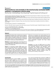 Pneumothorax and mortality in the mechanically ventilated SARS patients: a prospective clinical study