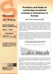 Providers and fields of continuing vocational training in enterprises in Europe