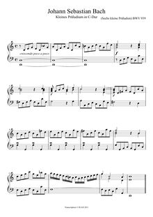 Partition complète, 5 Kleine Präludien, 5 Little Preludes, Keyboard