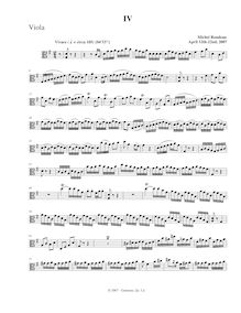 Partition viole de gambe, corde quatuor en G major, G major, Rondeau, Michel