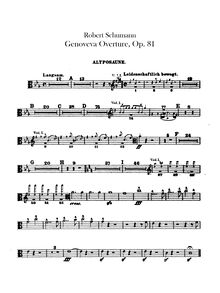 Partition Trombone 1, 2, 3, Genoveva, Op.81, Schumann, Robert