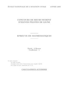 Mathématiques 2009 ENAC