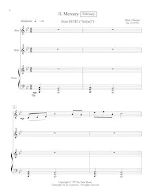 Partition , Mercury (February),  pour hautbois, Piano, et Percussion