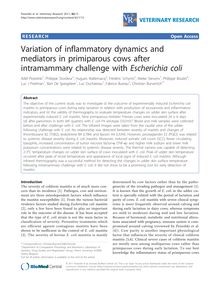 Variation of inflammatory dynamics and mediators in primiparous cows after intramammary challenge with Escherichia coli