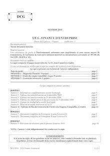 Sujet UE 6 : Finance d entreprise - UE 6 - FINANCE D ENTREPRISE
