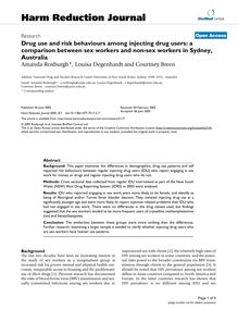 Drug use and risk behaviours among injecting drug users: a comparison between sex workers and non-sex workers in Sydney, Australia