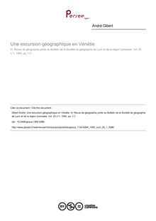 Une excursion géographique en Vénétie - article ; n°1 ; vol.25, pg 1-7