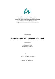 Implementing Tutorial D in Ingres 2006