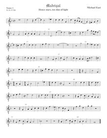 Partition ténor viole de gambe 1, octave aigu clef, madrigaux, East, Michael par Michael East