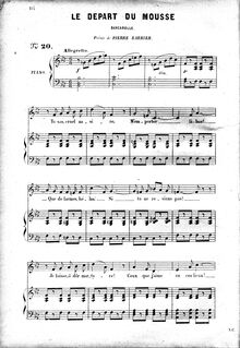 Partition complète (F minor: medium voix et piano), Le départ du mousse
