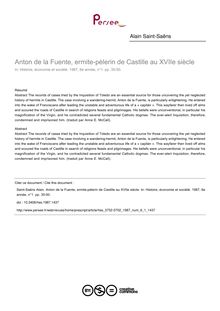 Anton de la Fuente, ermite-pèlerin de Castille au XVIIe siècle - article ; n°1 ; vol.6, pg 35-50