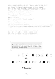 The History of Sir Richard Calmady - A Romance