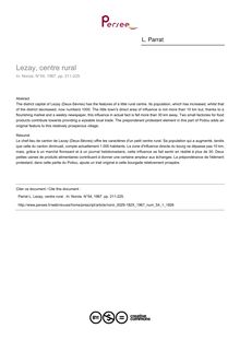 Lezay, centre rural  - article ; n°1 ; vol.54, pg 211-225