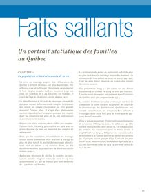 Un portrait statistique des familles au Québec - édition 2005 (faits  saillants)