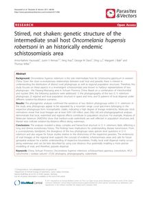 Stirred, not shaken: genetic structure of the intermediate snail host Oncomelania hupensis robertsoniin an historically endemic schistosomiasis area