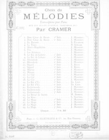 Partition  No.2 (Act II), Choix de mélodies sur  Le mage , Cramer, Henri (fl. 1890)