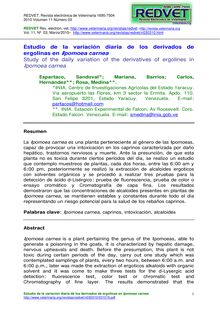 Estudio de la variación diaria de los derivados de ergolinas en Ipomoea carnea Study of the daily variation of the derivatives of ergolines in Ipomoea carnea