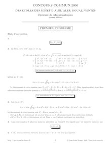 Corrige ENSMP Mathematiques 2006