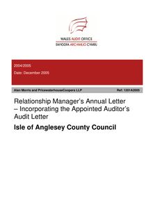 isle of anglesey county council annual audit letter 2004-2005