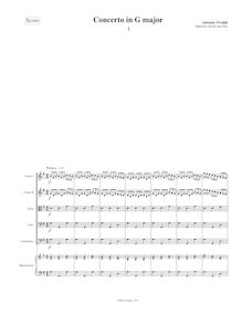 Score, Concerto en G major, RV 151, Concerto alla rustica, G major