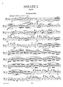 Partition de violoncelle, violoncelle Sonata No.1, Op.45