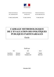 Guide Cadrage méthodologique de l évaluation des politiques publiques partenariales