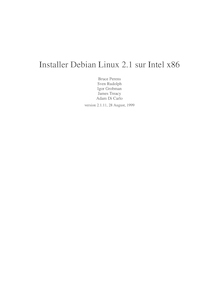 Installer Debian Linux 2.1 sur Intel x86