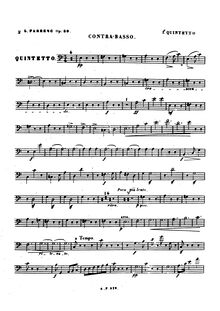 Partition Double basse, Piano quintette No.1, A minor, Farrenc, Louise