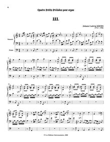 Partition Praeludium III en C, Vier Præludia pro Organo Pleno, F major, F major, C major, C major