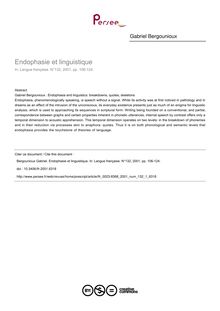 Endophasie et linguistique - article ; n°1 ; vol.132, pg 106-124