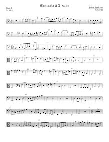 Partition Bass1 viole de gambe, fantaisies et Pavin pour 3 violes de gambe et orgue