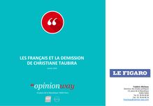 Sondage OpinionWay pour Le Figaro - La démission de Christiane Taubira