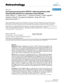 Increased proviral load in HTLV-1-infected patients with rheumatoid arthritis or connective tissue disease