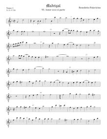 Partition ténor viole de gambe 1, octave aigu clef, Madrigali a 5 voci, Libro 3 par Benedetto Pallavicino