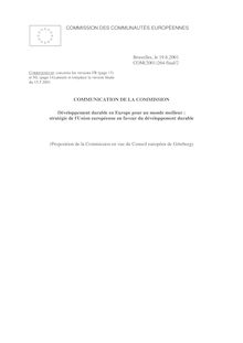 COMMISSION DES COMMUNAUTÉS EUROPÉENNES Bruxelles, le 19.6.2001 COM ...