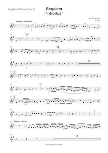 Partition clarinette 2 (B♭, substitute pour Basset cor), Requiem