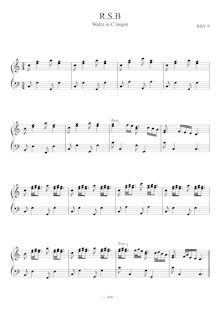 Partition complète, Waltz en C major, RBV 9, C major, RSB