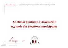 Étude IFOP pour JOL Press - Climat politique à Argenteuil à 5 mois des municipales 2014