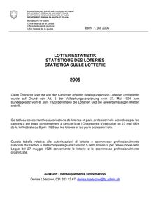 Lotteriestatistik - Statistique des lotries - Statistica sulle  lotterie