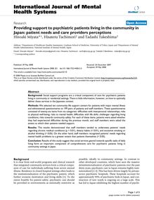 Providing support to psychiatric patients living in the community in Japan: patient needs and care providers perceptions