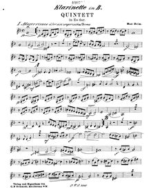 Partition clarinette (B♭), Quintett Es-Dur, E♭ major, Heim, Max
