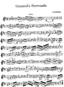 Partition de violon, Sérénade, Berceuse, F Major, Gounod, Charles