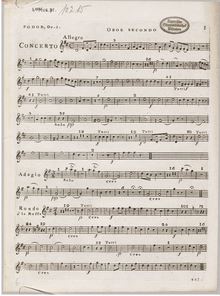 Partition hautbois 2, Concerto pour le clavecin ou pianoforte avec accompagnement de plusieurs instruments