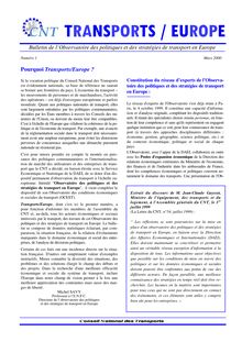 Constitution d un réseau d experts de l Observatoire des politiques et des stratégies de transport en Europe.