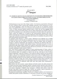 Italien LV2 2006 Admission en deuxième année IEP Paris - Sciences Po Paris
