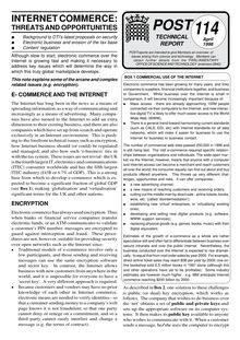 Internet commerce: threats and opportunities