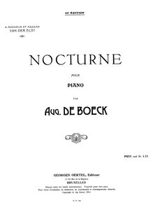 Partition de piano, Nocturne, Boeck, August de