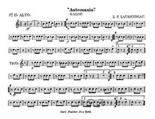 Partition Alto 1 (E♭), Automania, Galop, Laurendeau, Louis Philippe